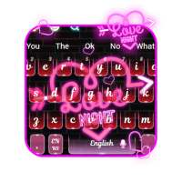 Sparkling Neon Purple Hearts Light Keyboard on 9Apps