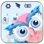 Cute owl animal keyboard icon