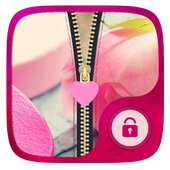 Pink Love Zipper Lock Screen icon