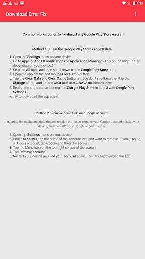 Play Store Download Error Code Fix screenshot 3