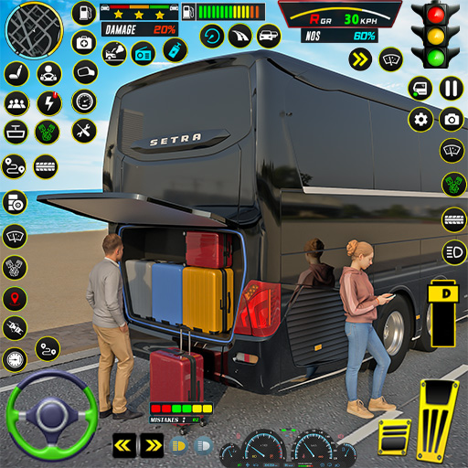 US Coach Bus Driving Bus Game icon