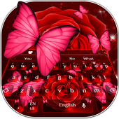 Red Rose Butterfly Keyboard icon