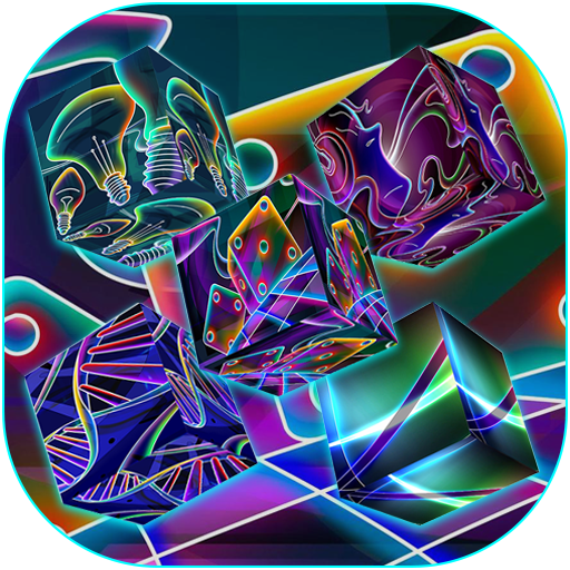Neon cube live wallpaper icon