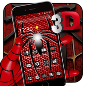 3D Red Metal Spider Live Wallpaper Theme icon