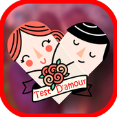 Couple love heart test icon