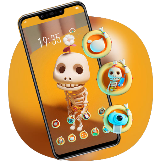 Мультяшный череп с цветочной темой Y21L иконка