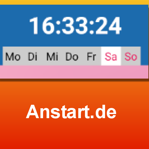 Anstart - Uhr und Wochentag Widget icon