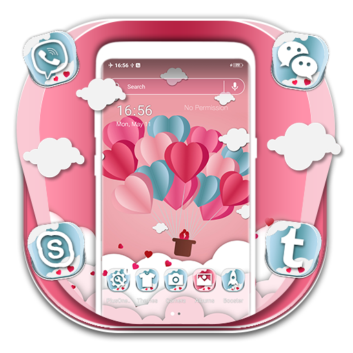 Pink Heart Love Launcher Theme icon