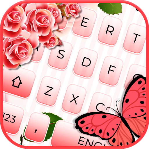 Pink Rose Butterfly Keyboard icon
