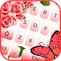 Pink Rose Butterfly Keyboard on 9Apps