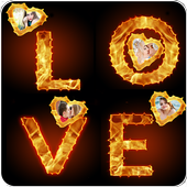 Fire Text Photo Frame icon