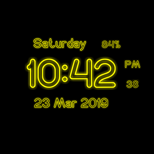 Neon Digital Clock Live WP icon
