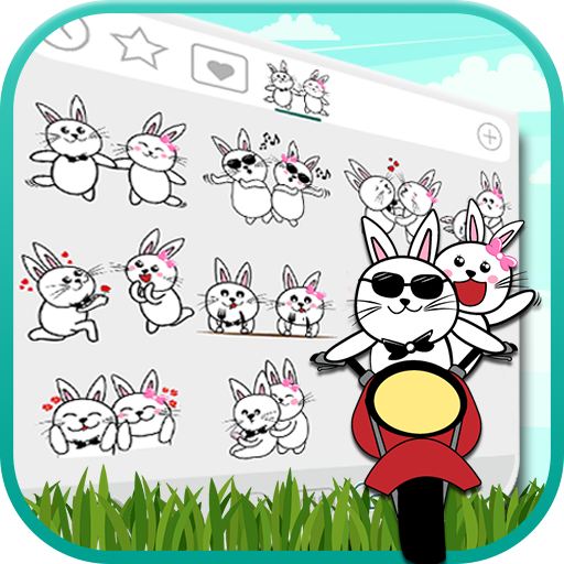 ikon Stiker Emoji Bunny In Love