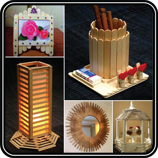 DIY Popsicle Stick Craft Home Project Ideas Design icon