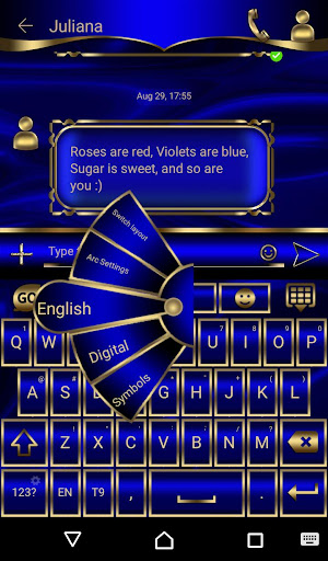 Abstract Blue Go Keyboard theme screenshot 2