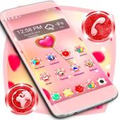 Pink Floating Hearts Launcher icon