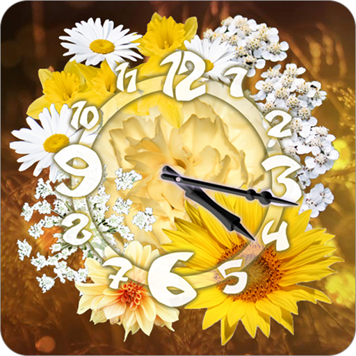 Daisy Sun Flower Clock Widget أيقونة