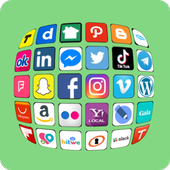 All in one social media and social network app icon