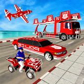 US Police Quad Bike limousine Car icon
