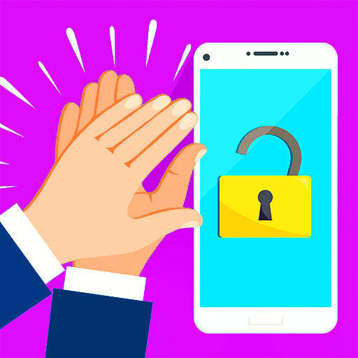Clap and lock phone icon