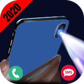 Flash alert on call and SMS: Blinking flashlight icon