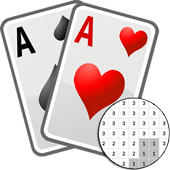 Coloring Solitaire Card By Number - Pixel art icon