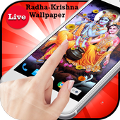 Radha Krishna HD live Wallpaper أيقونة
