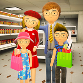 Crazy Stickman Shopping Mall - Supermarket Games icon