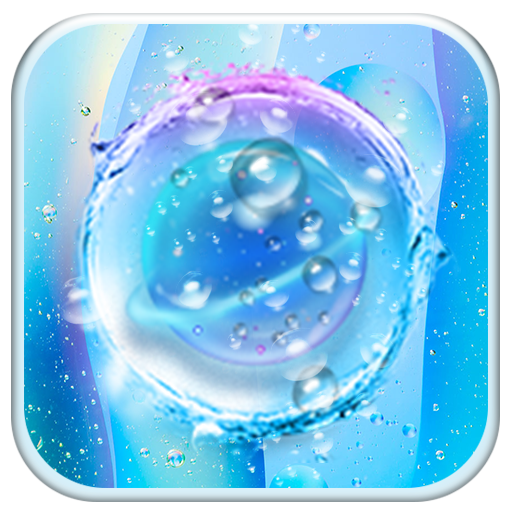 Blue Transparent Water Droplets-APUS Launcher icon