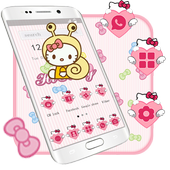 Cute Kitty theme Pink Bow Kitty launcher icon