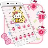 Cute Kitty theme Pink Bow Kitty launcher on 9Apps