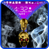 Smoke lock screen. Zipper icon