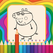 Cartoon Peppa Pig icon