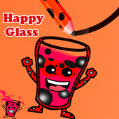 Make Happy Ladybug Glass By Draw lines icon
