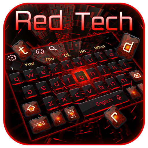 Cool Red Light Technology Keyboard Theme icon
