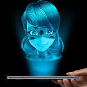 Ladybug Bean Ben Cat Hologram 3D Joke icon