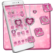 Love Pink heart theme أيقونة