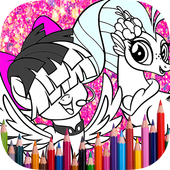 Coloring little pony friends icon
