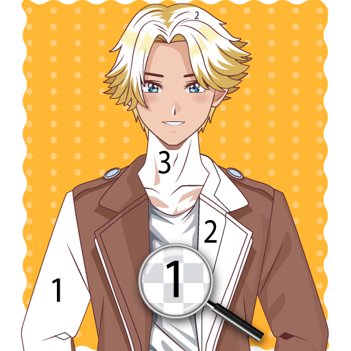 anime boy color by numbers icon