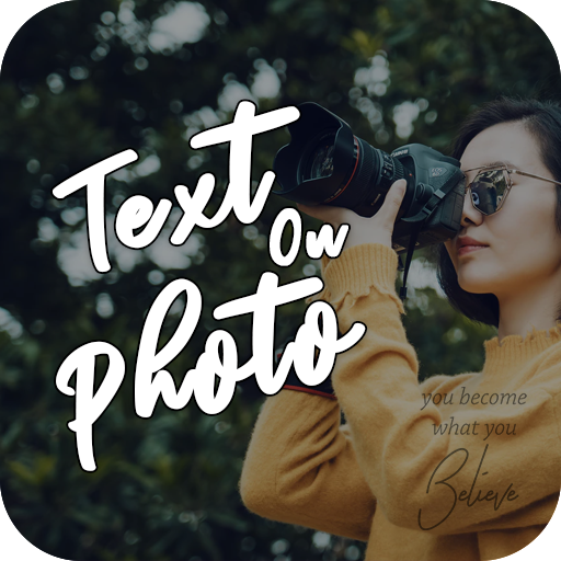 Text on photo, photo editor, t icon