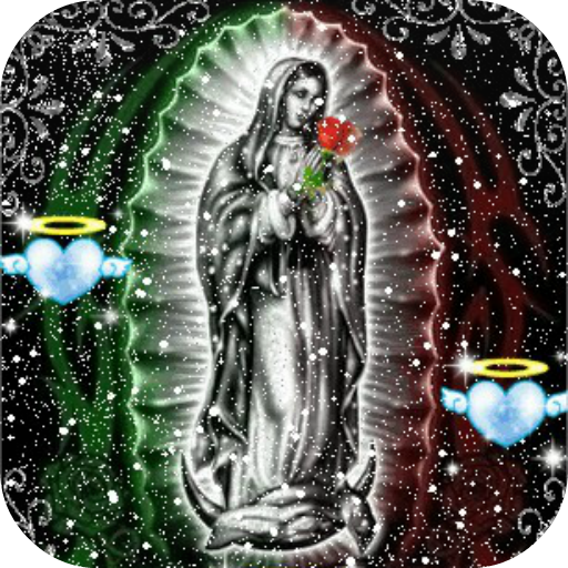 Virgen De Guadalupe Nevando Fondo En Movimiento आइकन