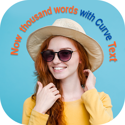 Texto da curva na foto - texto icon