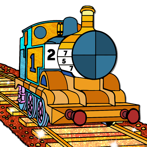 Trains Paint by Number - Glitter   Oil Paint Pages icon