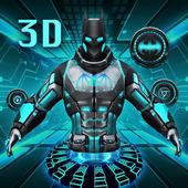 3D Bat Super Hero Live Wallpaper &amp; Launcher Free أيقونة