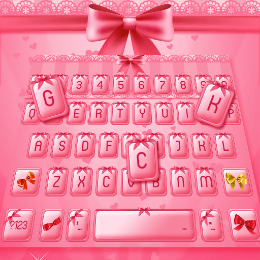 Pink Bow Keyboard Skin أيقونة