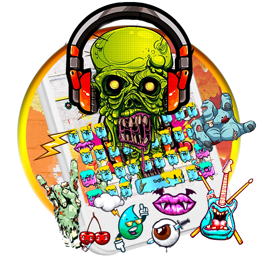 Graffiti Rock Skull Keyboard أيقونة