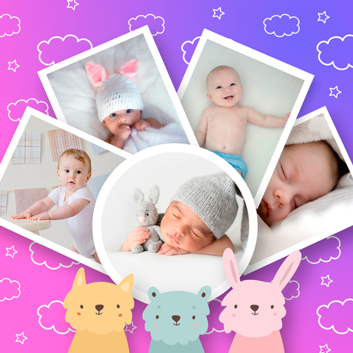 Collage fotos bebes icon