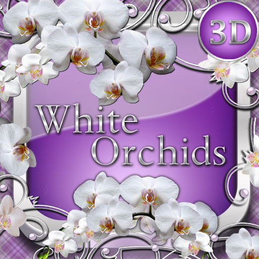 White Orchids 3D Next Launcher theme icon