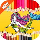 Coloring for barbie Mermaid icon