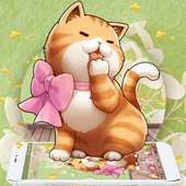 Pink Bow Orange Cat Theme on 9Apps